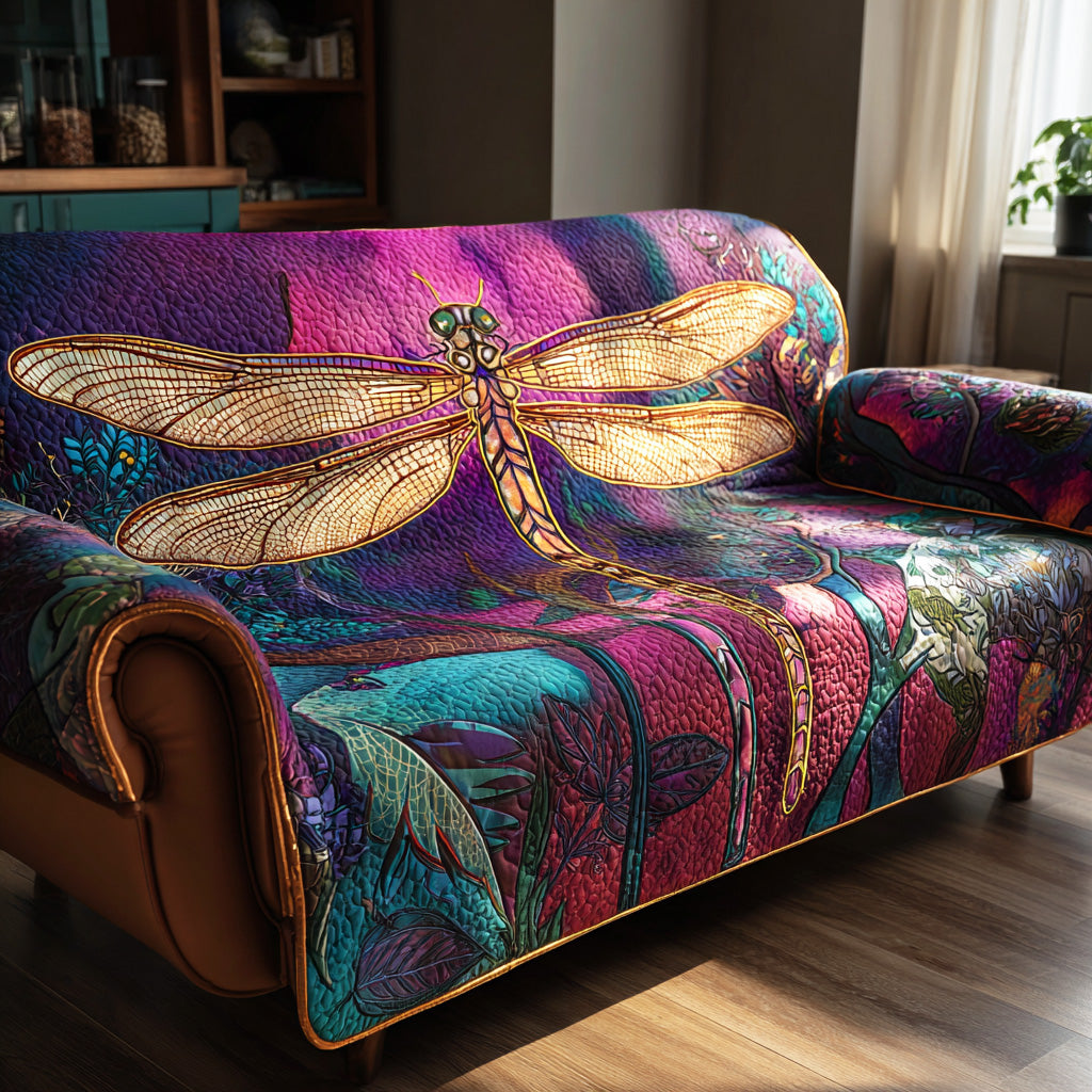 Soft Sky Flutter Quilted Sofa Cover NCU0TD1566