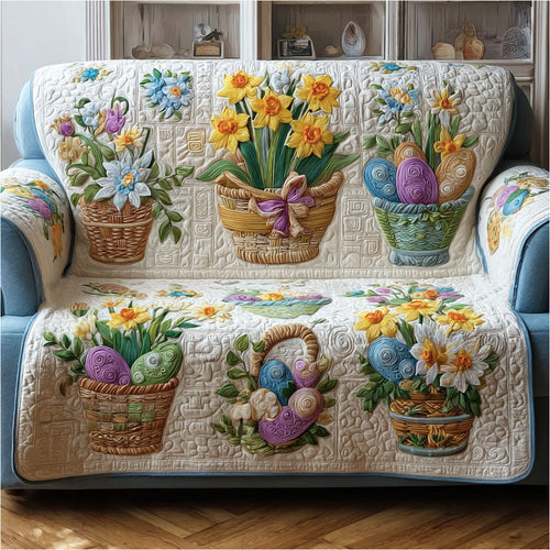 Soft Spring Parade Quilted Sofa Cover NCU0PT11379