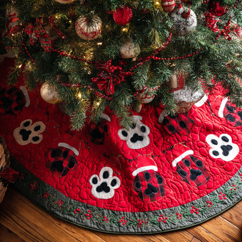 Soft Tracks Christmas Quilted Tree Skirt NCU0TD1887