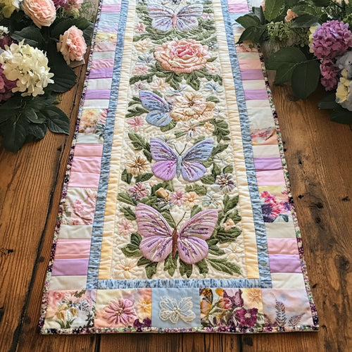 Soft Winged Beauty Quilted Table Runner NCU0PT5687