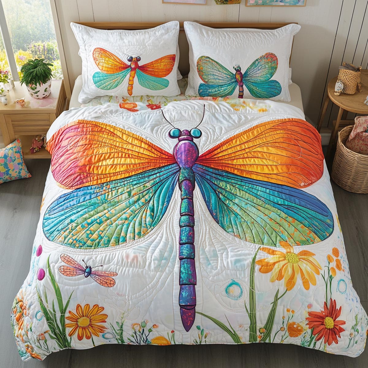 Soft Wings 3-Piece Quilted Bedding Set NCU0DV9292