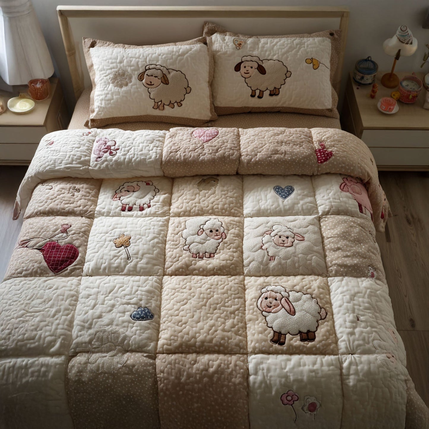 Soft and Sweet 3-Piece Quilted Bedding Set NCU0PT7572