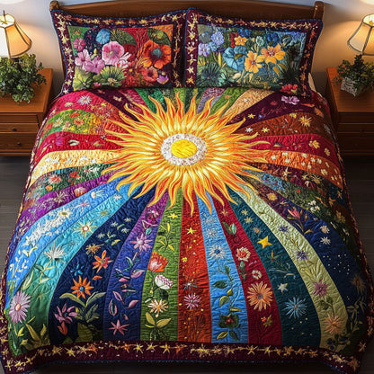 Solar Bliss 3-Piece Quilted Bedding Set NCU0NT2540