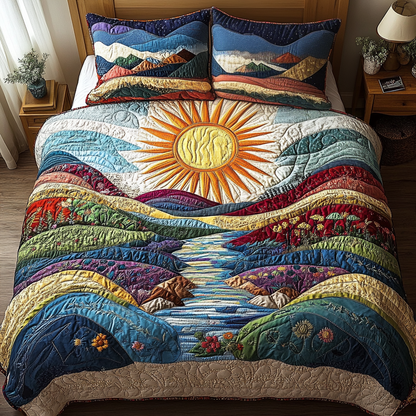 Solar Bliss 3-Piece Quilted Bedding Set NCU0DV3303