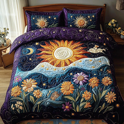 Solar Bloom 3-Piece Quilted Bedding Set NCU0DV9056