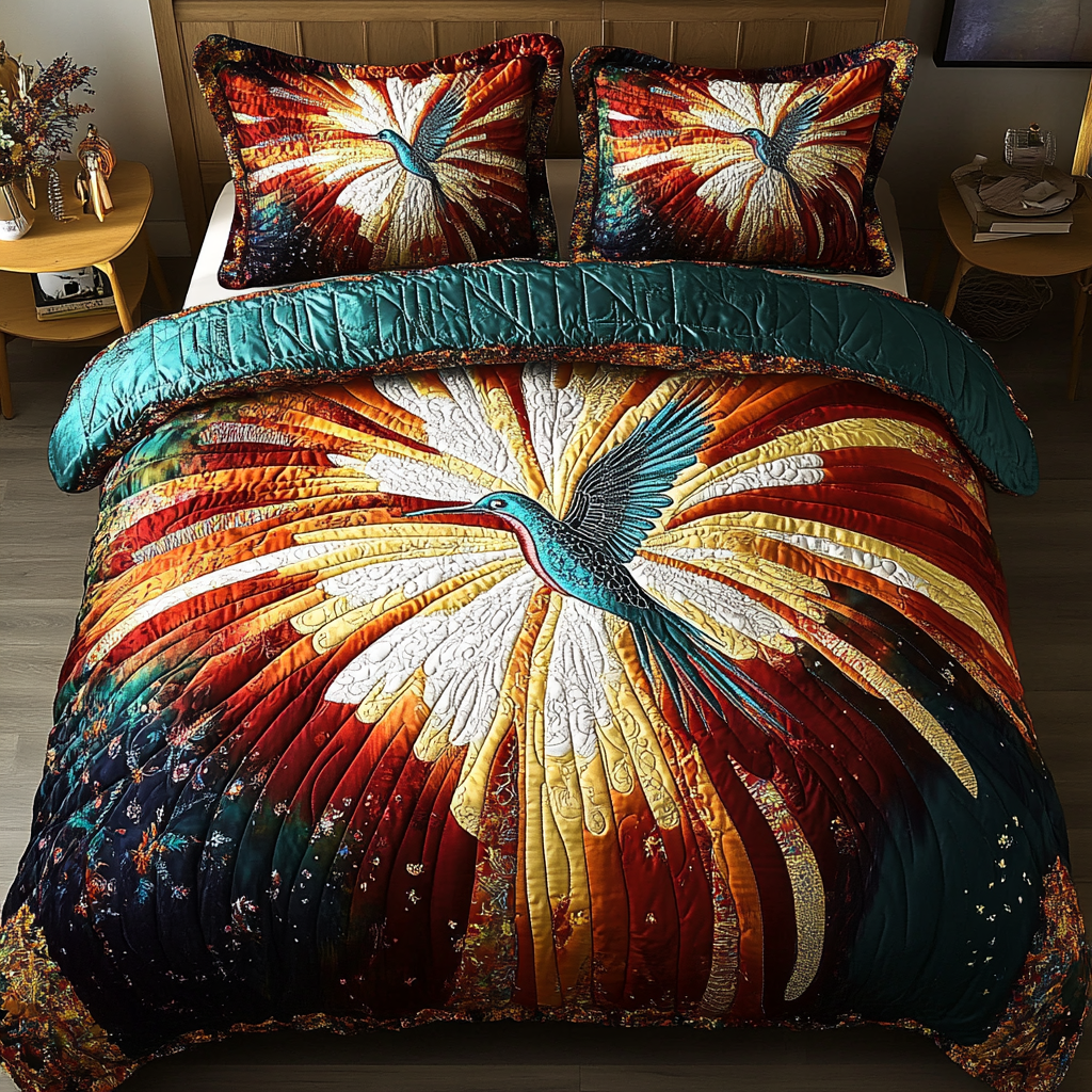 Solar Bloom 3-Piece Quilted Bedding Set NCU0VL1239