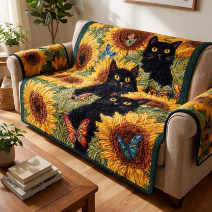 Solar Cat Forest Quilted Sofa Cover NCU0HH1944