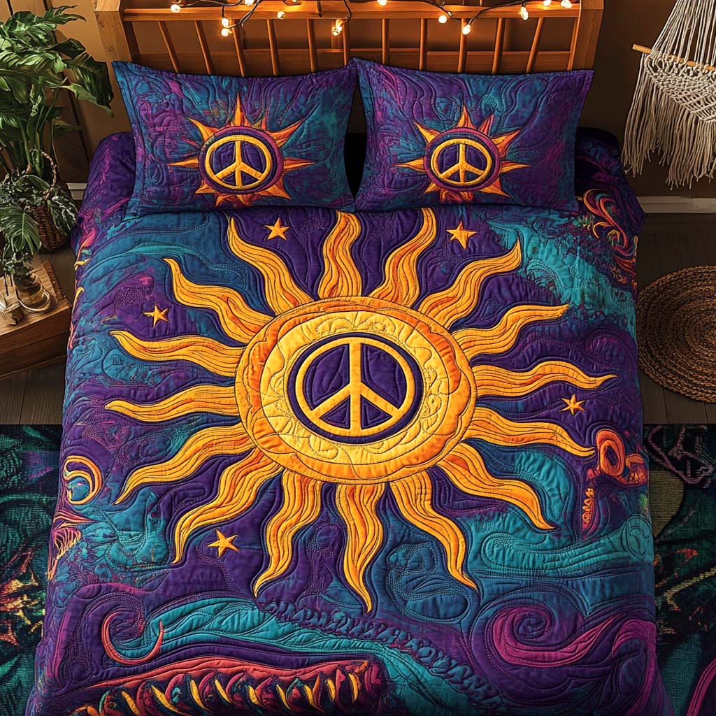 Solar Groove 3-Piece Quilted Bedding Set NCU0XD541