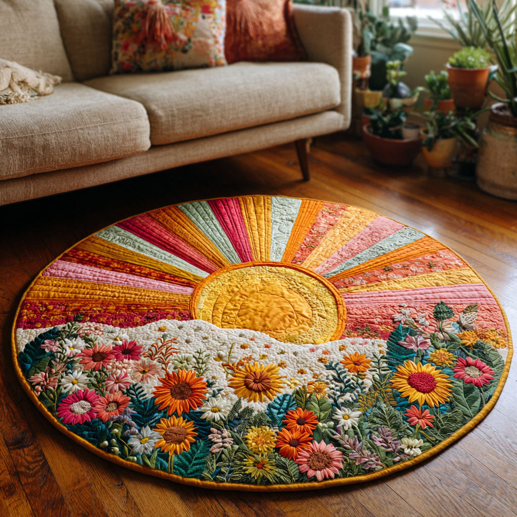 Solar Harmony Quilted Round Mat NCU0DK11959