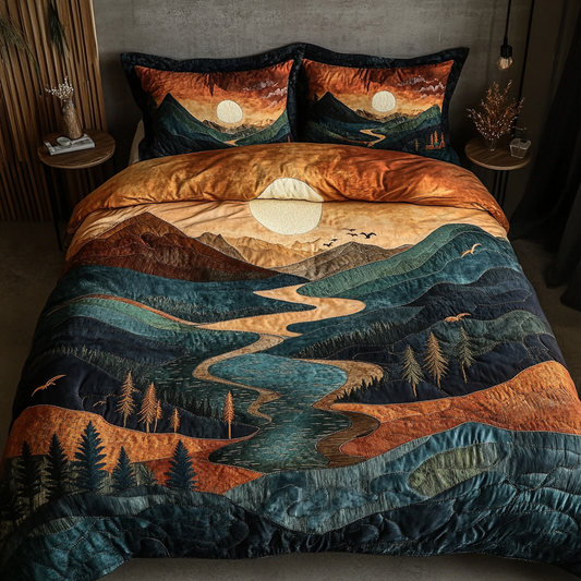 Solar Pines 3-Piece Quilted Bedding Set NCU0VL2233