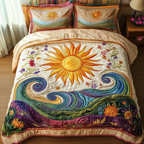 Solar Serenity 3-Piece Quilted Bedding Set NCU0VH3288