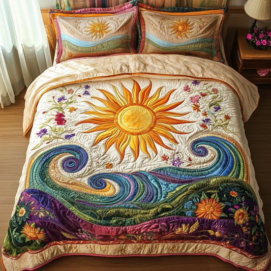 Solar Serenity 3-Piece Quilted Bedding Set NCU0VH3288