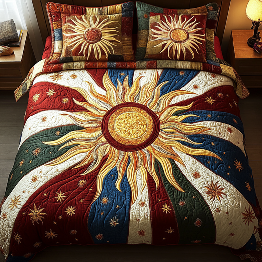 Solar Symphony 3-Piece Quilted Bedding Set NCU0VH2933