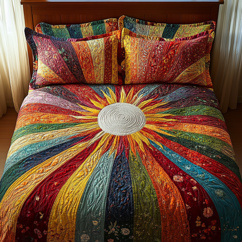 Solar Symphony 3-Piece Quilted Bedding Set NCU0DV2657