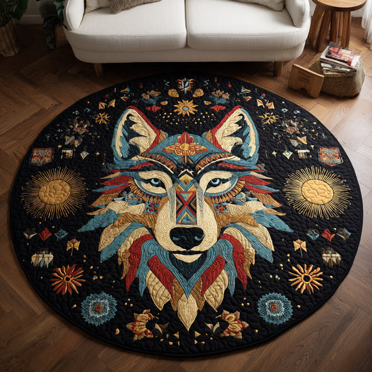 Solar Wolf Quilted Round Mat NCU0HH008