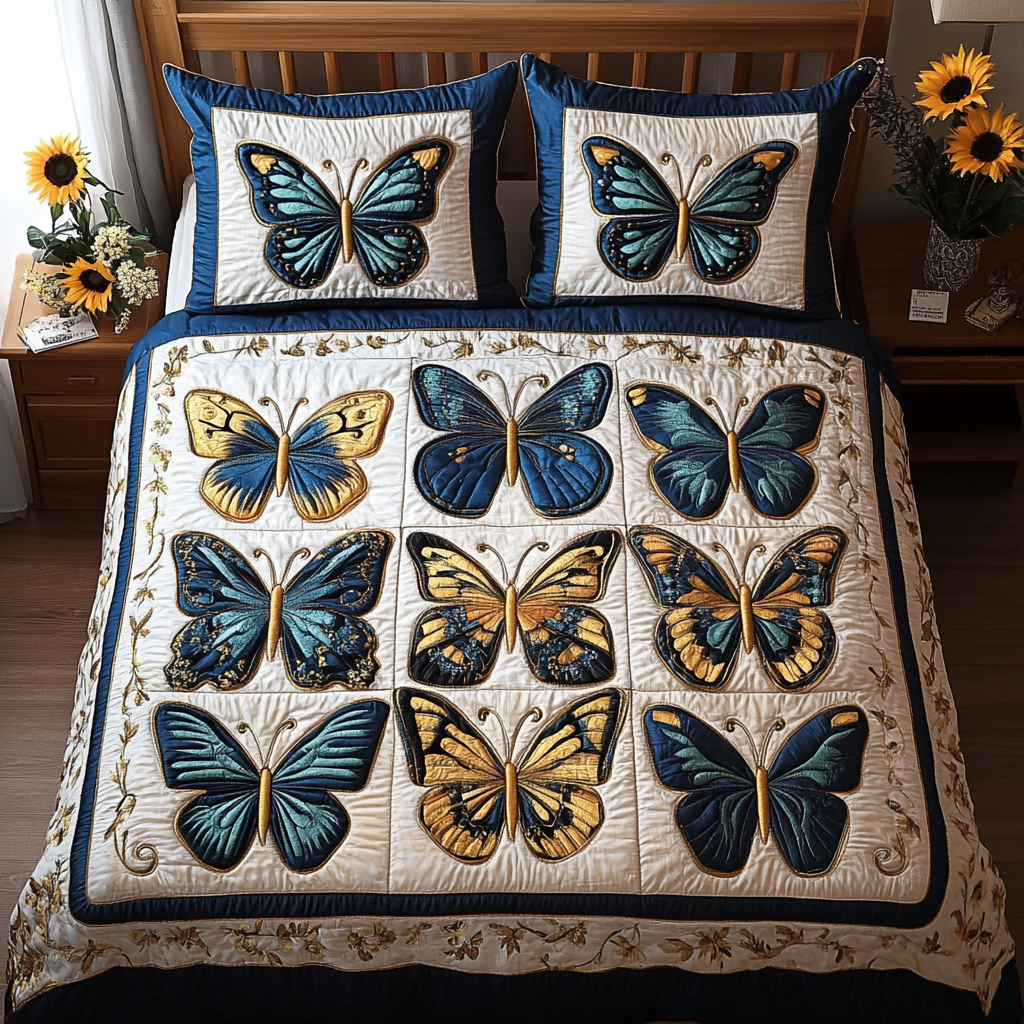 Soothing Wings 3-Piece Quilted Bedding Set NCU0VL1643