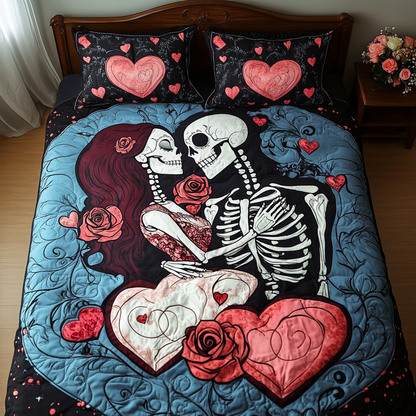Soulmate Skeletons 3-Piece Quilted Bedding Set NCU0TL2047