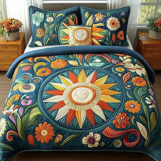 Soulshine Garden 3-Piece Quilted Bedding Set NCU0PT5403