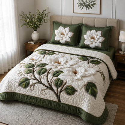 Southern Bloom 3-Piece Quilted Bedding Set NCU0DV3625