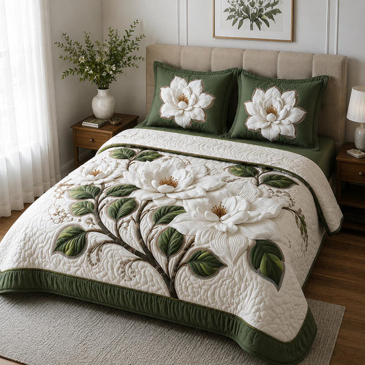 Southern Bloom 3-Piece Quilted Bedding Set NCU0DV3625