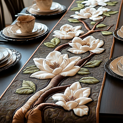 Southern Bloom Quilted Table Runner NCU0DV3637