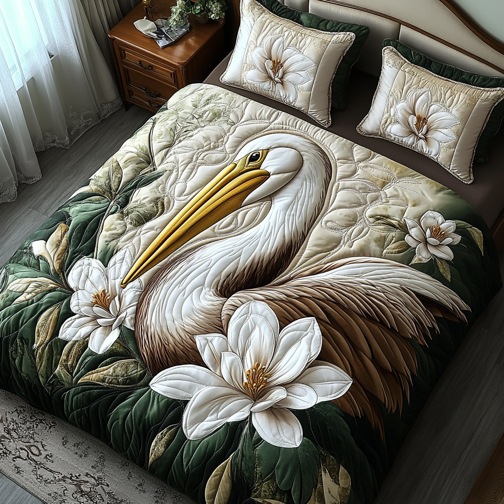 Southern Charm 3-Piece Quilted Bedding Set NCU0DV4836