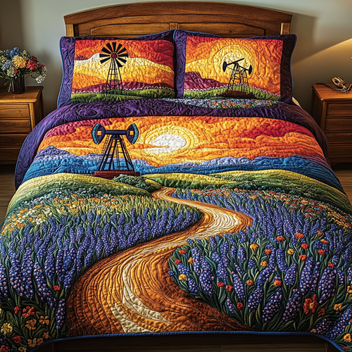 Southern Charm 3-Piece Quilted Bedding Set NCU0VL2126
