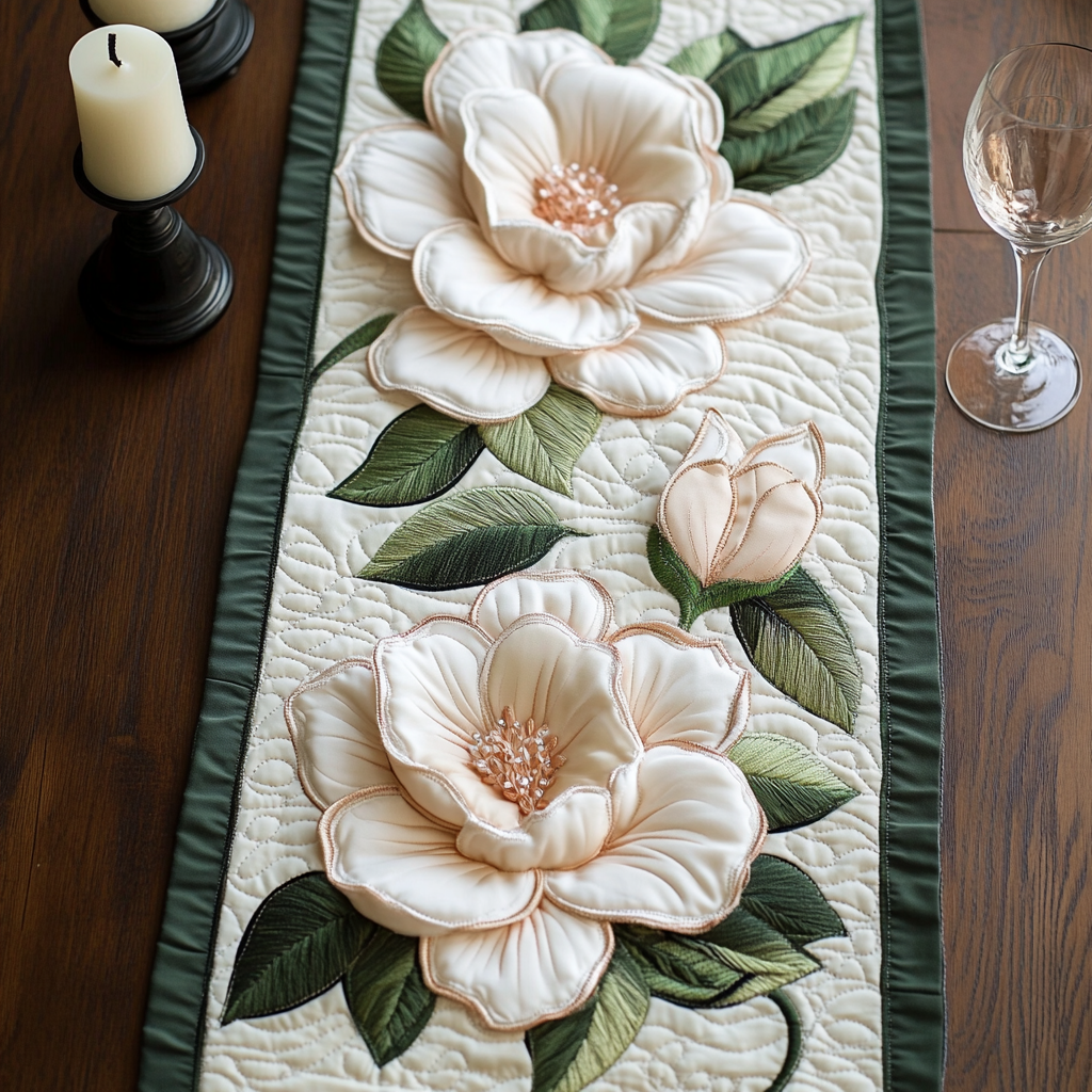 Southern Charm Quilted Table Runner NCU0VH3058
