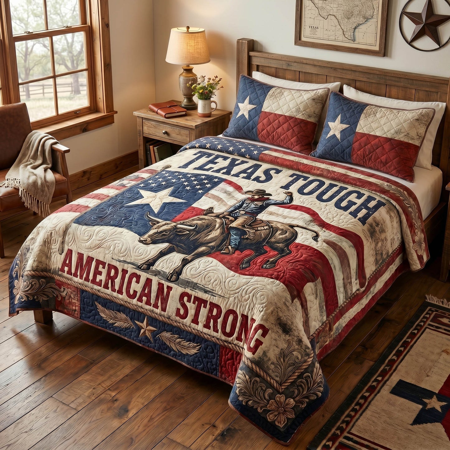 Southern Horns 3-Piece Quilted Bedding Set NCU0TD2768