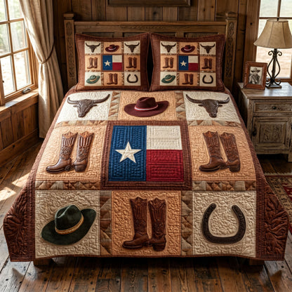 Southern Patchwork 3-Piece Quilted Bedding Set NCU0NT12774