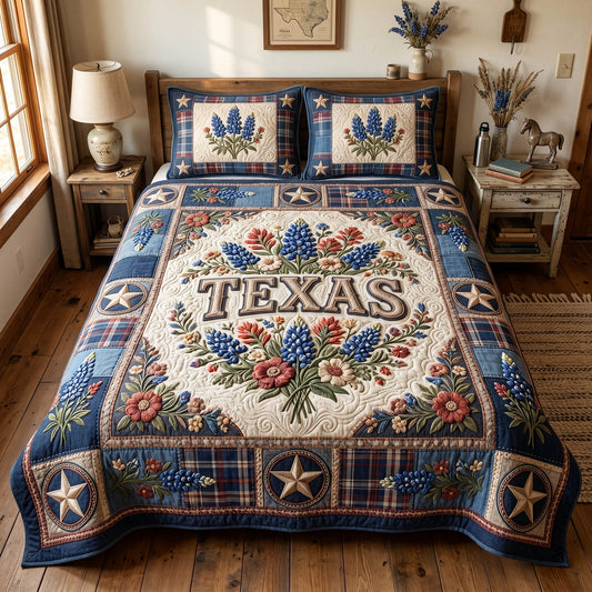 Southern Petals 3-Piece Quilted Bedding Set NCU0TD2777