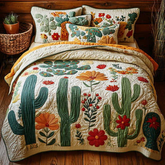 Southwest Bloom 3-Piece Quilted Bedding Set NCU0PT2571