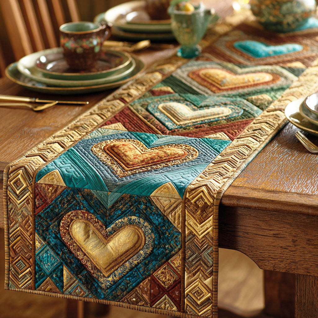 Southwest Hearts Quilted Table Runner NCU0TD2243