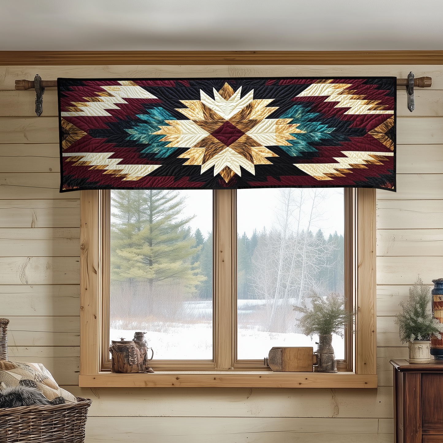 Southwest Sunrise Quilted Valance NCU0VH2943