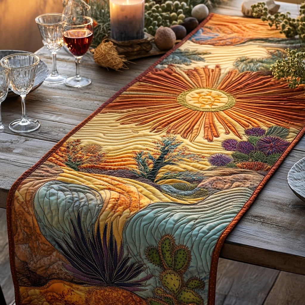 Southwest Sunset Quilted Table Runner NCU0VH3079