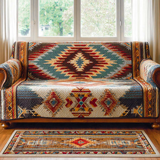 Southwestern Harmony Quilted Sofa Cover NCU0XD1842