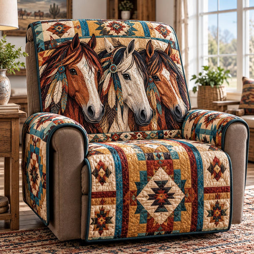 Southwestern Horse Trio Quilted Sofa Cover NCU0DV10416