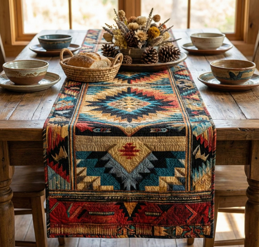 Southwestern Starburst Quilted Table Runner NCU0XD1830