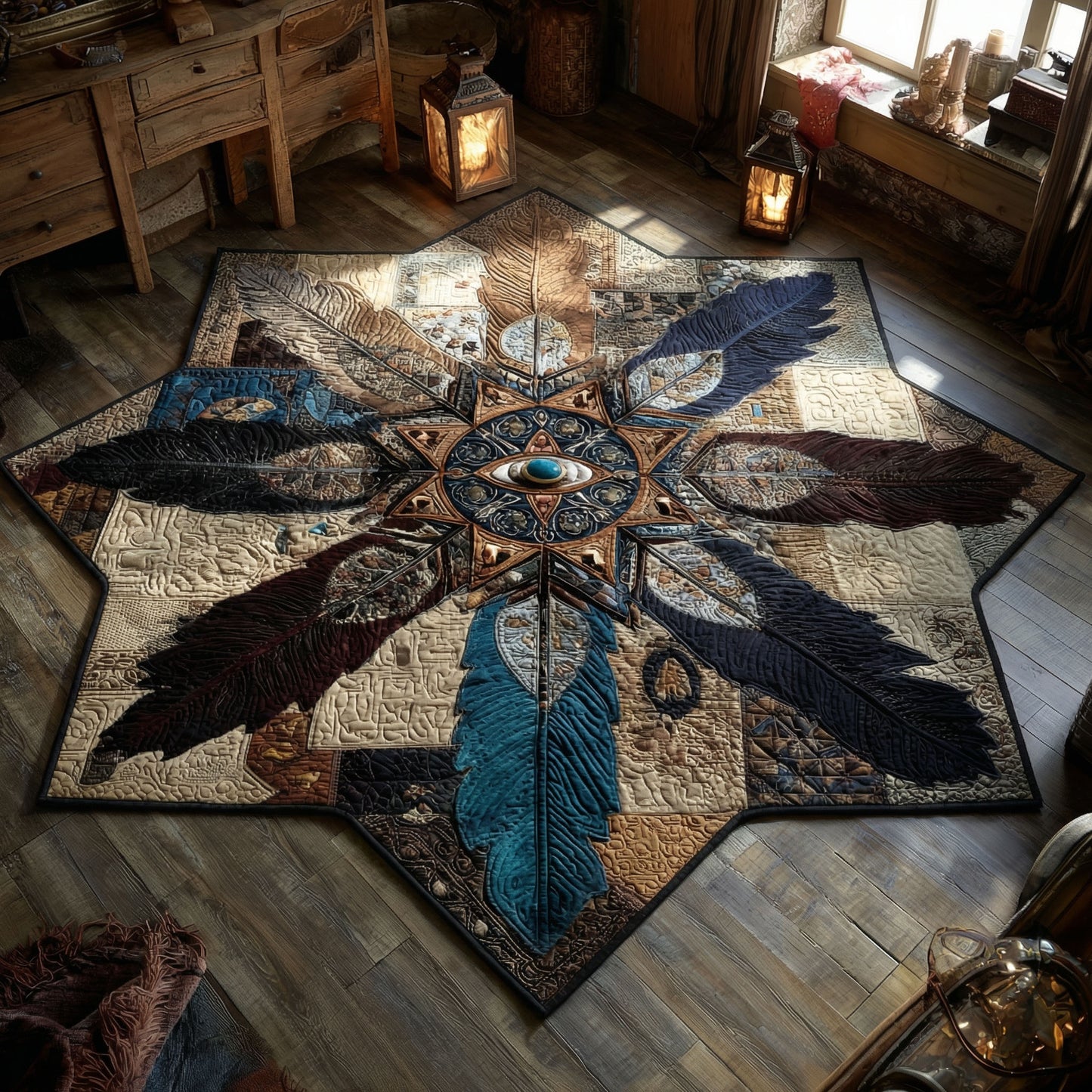 Sovereign Feather Crown Custom Shape Area Rug NCU0PT11569