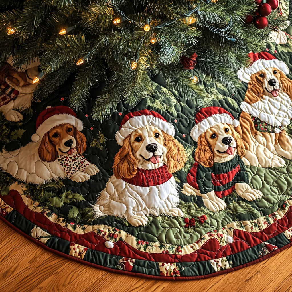 Spaniel Blessings Quilted Christmas Tree Skirt NCU0PT1699 Vantique