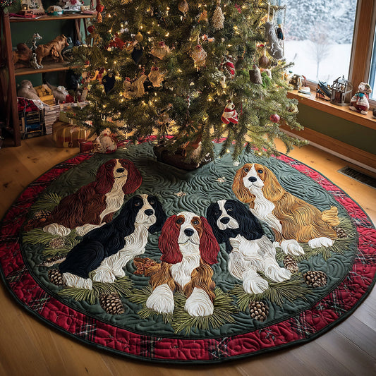 Spaniel Christmas Magic Christmas Quilted Tree Skirt NCU0DV8193