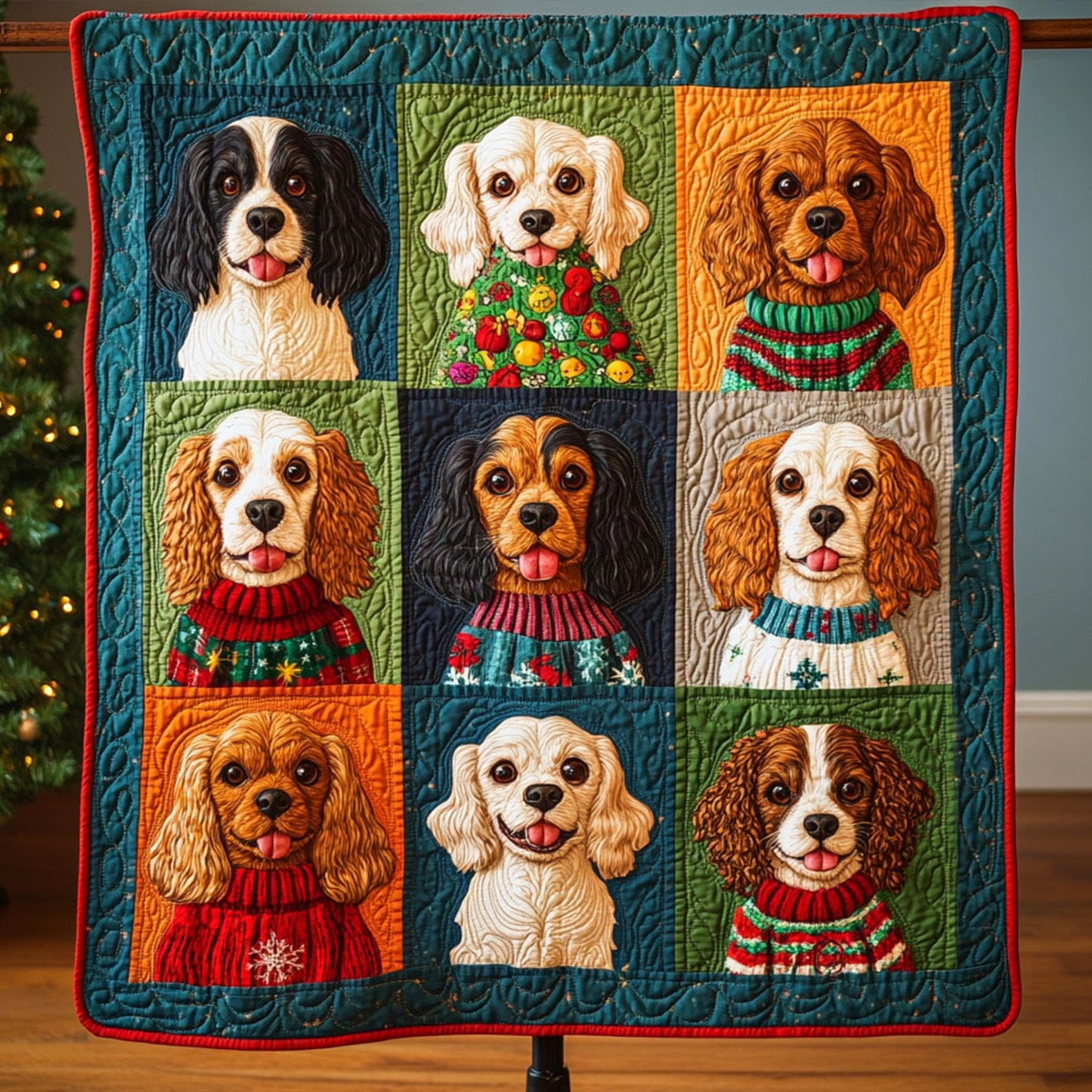 Spaniel Delight Quilted Blanket NCU0PT1721