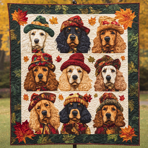 Spaniel Golden Pathways Quilted Blanket NCU0PT1754