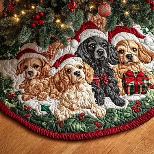 Spaniel Whispers Quilted Christmas Tree Skirt NCU0PT1708