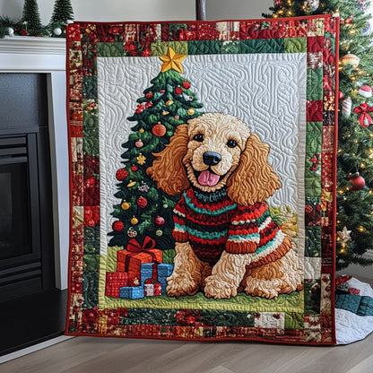 Spaniel Winter Tale Quilted Blanket NCU0PT1738