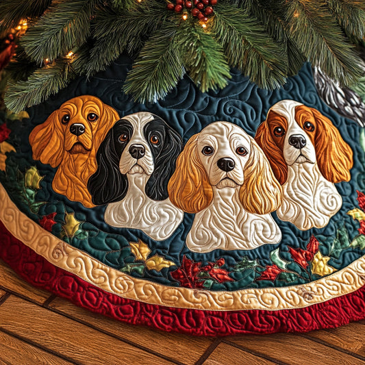 Spaniels Comfort Quilted Christmas Tree Skirt NCU0PT2077