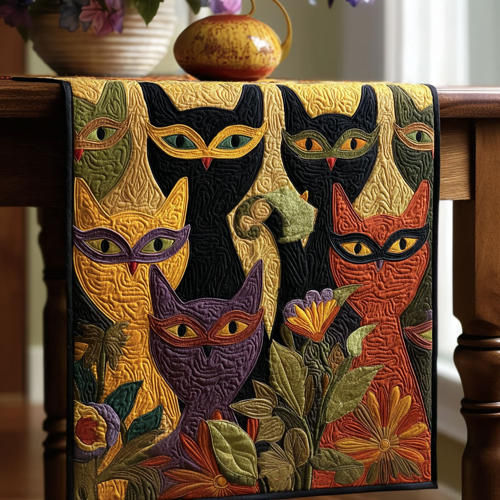 Sparkle Cat Quilted Table Runner NCU0NT11814