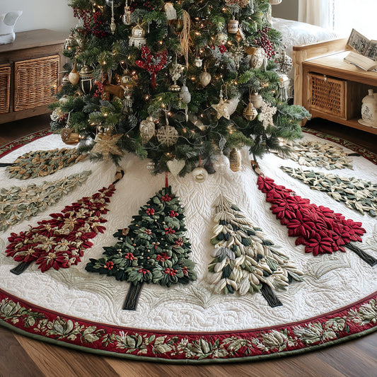 Sparkle Trees Quilted Christmas Tree Skirt NCU0DV7598