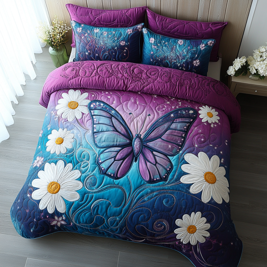 Sparkling Wings 3-Piece Quilted Bedding Set NCU0DV4874
