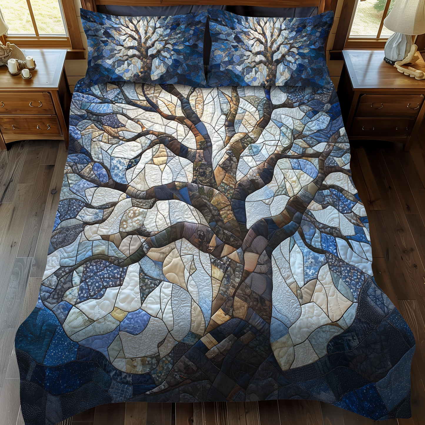 Spectrum Tree 3-Piece Quilted Bedding Set NCU0DK3594